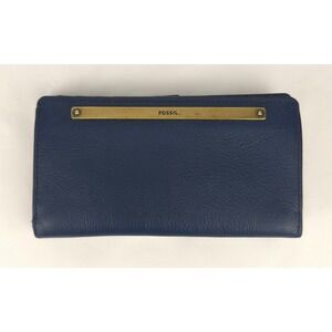 Fossil Leather Liza Womens Zip Around Clutch Wallet Bifold